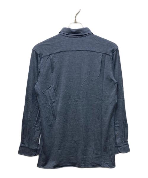 HERMES（エルメス）HERMES (エルメス) シルク混シャツ ネイビー サイズ:36の古着・服飾アイテム