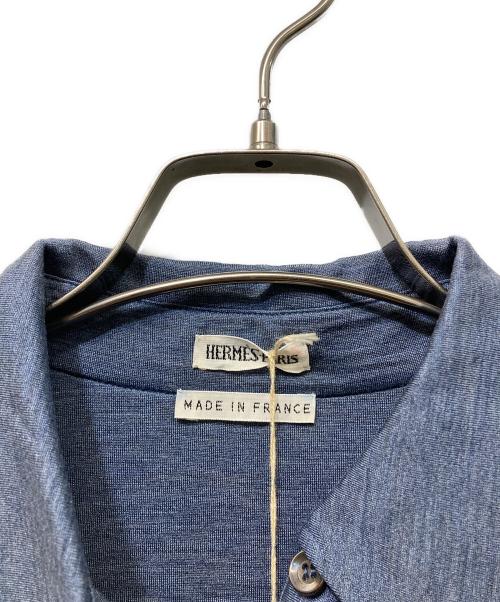 HERMES（エルメス）HERMES (エルメス) シルク混シャツ ネイビー サイズ:36の古着・服飾アイテム
