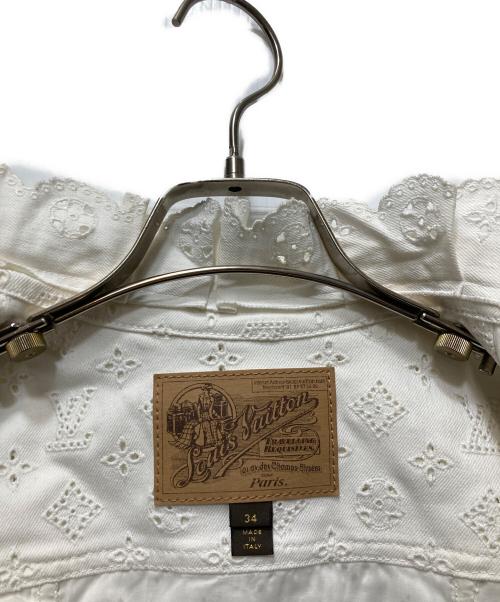 LOUIS VUITTON（ルイ ヴィトン）LOUIS VUITTON (ルイ ヴィトン) モノグラムフリル半袖デニムジャケット ホワイト サイズ:34の古着・服飾アイテム