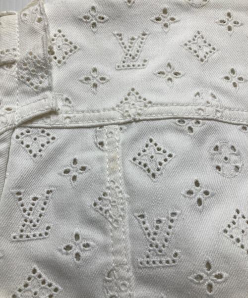 LOUIS VUITTON（ルイ ヴィトン）LOUIS VUITTON (ルイ ヴィトン) モノグラムフリル半袖デニムジャケット ホワイト サイズ:34の古着・服飾アイテム