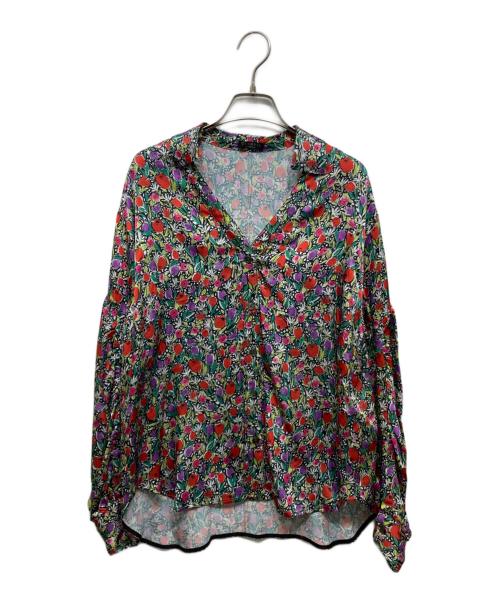 VERMEIL par iena（ヴェルメイユ パー イエナ）VERMEIL par iena (ヴェルメイユ パー イエナ) フラワープリントブラウス グリーン×レッド サイズ:free 未使用品の古着・服飾アイテム