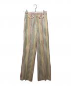 GUCCIグッチ）の古着「マルチカラーストライプトラウザー」｜アイボリー×マルチカラー