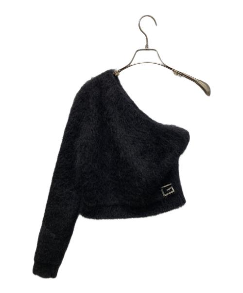 GUCCI（グッチ）GUCCI (グッチ) Mohair blend one shoulder top ブラック サイズ:Lの古着・服飾アイテム