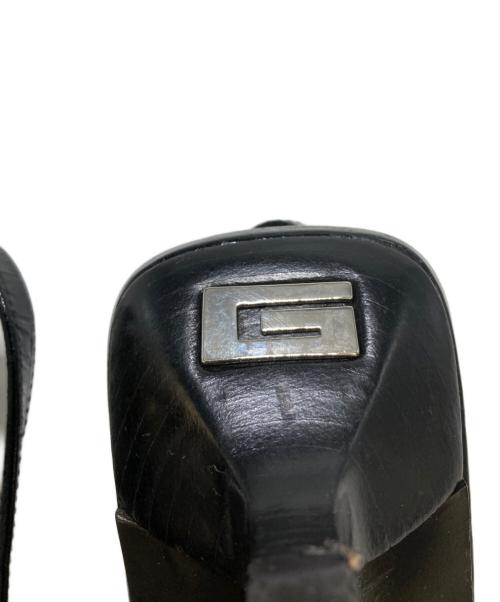 GUCCI（グッチ）GUCCI (グッチ) 型押しスリングバックミュール ブラック サイズ:38の古着・服飾アイテム