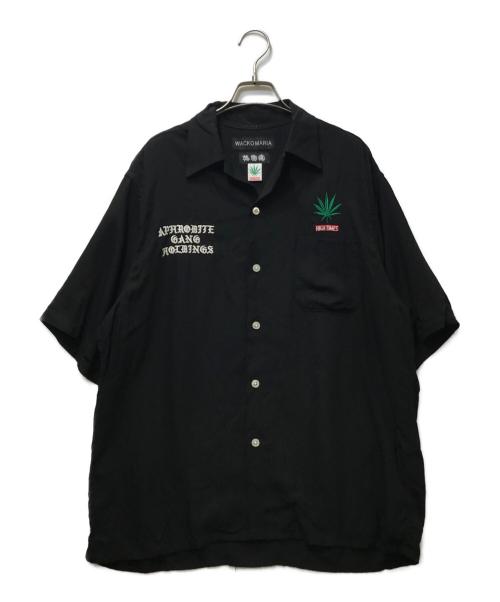 WACKO MARIA（ワコマリア）WACKO MARIA (ワコマリア) HIGH TIMES (ハイ タイムズ) オープンカラーシャツ ブラック サイズ:Mの古着・服飾アイテム