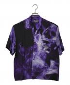 BUDSPOOLバッズプール）の古着「SMOKE PATTERN HAWAIIAN SHIRT」｜パープル