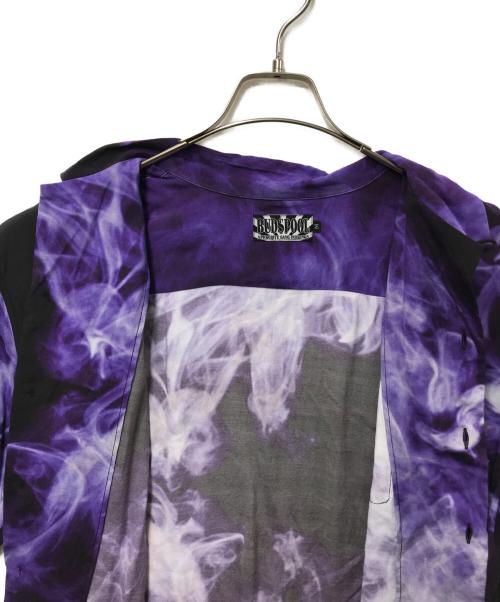 BUDSPOOL（バッズプール）BUDSPOOL (バッズプール) SMOKE PATTERN HAWAIIAN SHIRT パープル サイズ:Mの古着・服飾アイテム