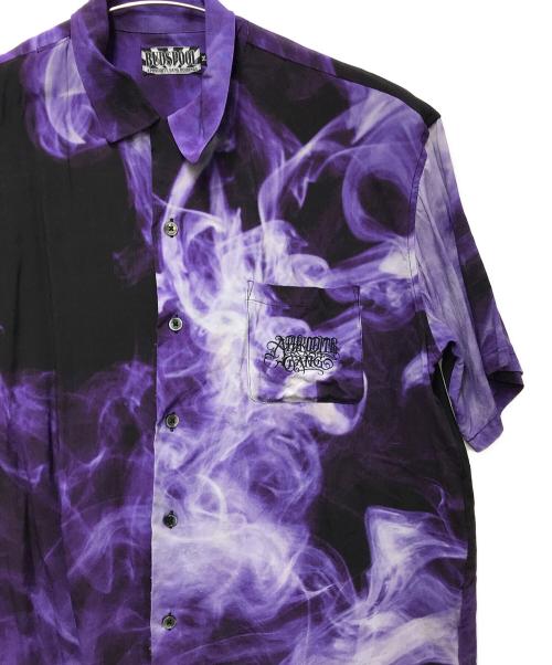 BUDSPOOL（バッズプール）BUDSPOOL (バッズプール) SMOKE PATTERN HAWAIIAN SHIRT パープル サイズ:Mの古着・服飾アイテム
