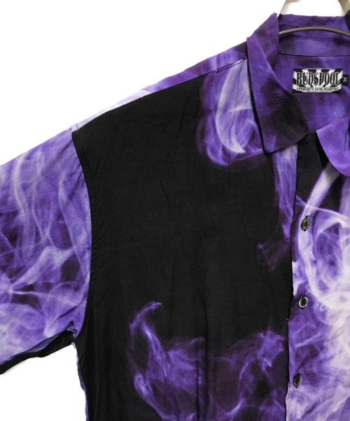 BUDSPOOL（バッズプール）BUDSPOOL (バッズプール) SMOKE PATTERN HAWAIIAN SHIRT パープル サイズ:Mの古着・服飾アイテム