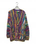 Coogiクージー）の古着「3Dニットカーディガン」｜パープル