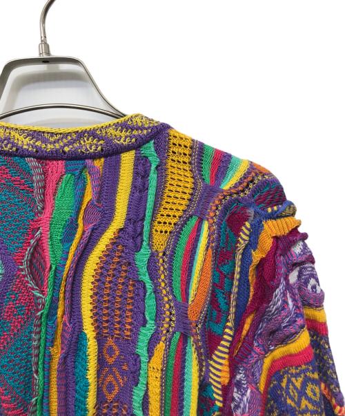Coogi（クージー）Coogi (クージー) 3Dニットカーディガン パープル サイズ:ＳＳ　　の古着・服飾アイテム