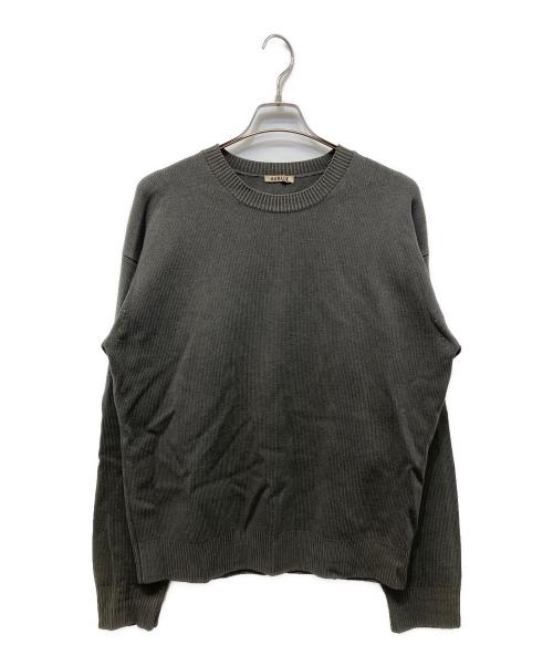 AURALEE（オーラリー）AURALEE (オーラリー) FRENCH MERINO STONE WASHED KNIT P/O グレー サイズ:4の古着・服飾アイテム