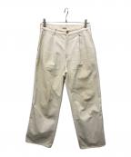AURALEEオーラリー）の古着「HARD TWIST DENIM WIDE SLACKS」｜ホワイト