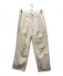 AURALEE（オーラリー）の古着「HARD TWIST DENIM WIDE SLACKS」｜ホワイト