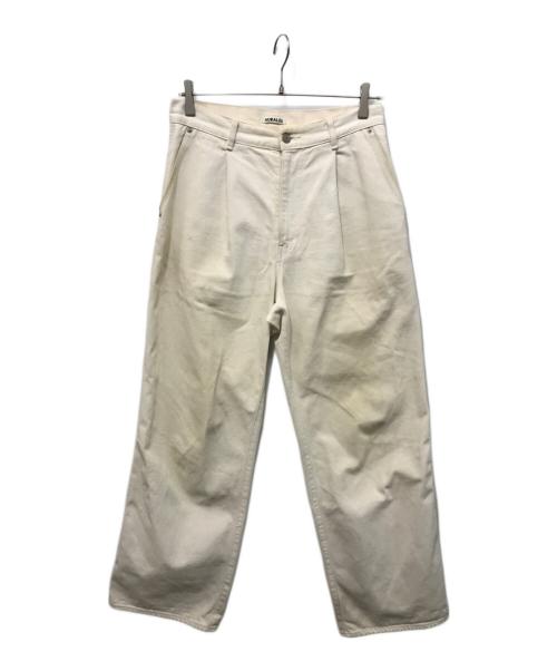 AURALEE（オーラリー）AURALEE (オーラリー) HARD TWIST DENIM WIDE SLACKS ホワイト サイズ:3の古着・服飾アイテム