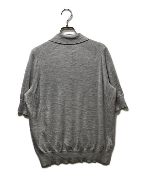 DRAWER（ドゥロワー）Drawer (ドゥロワー) シルクカシミヤニットポロシャツ グレー サイズ:2の古着・服飾アイテム