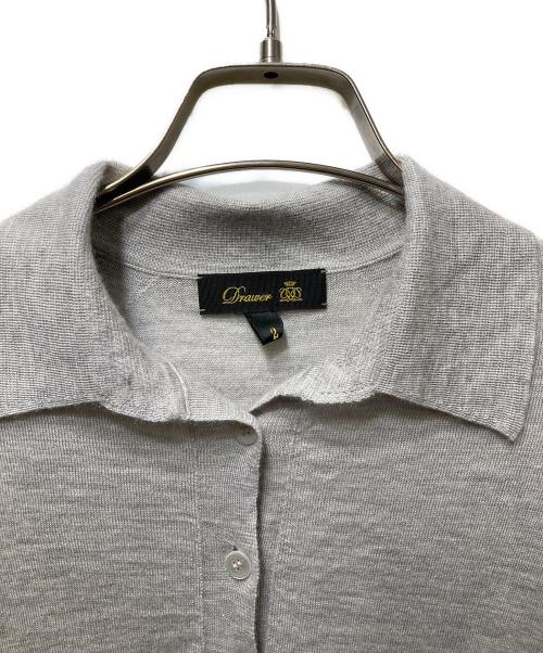 DRAWER（ドゥロワー）Drawer (ドゥロワー) シルクカシミヤニットポロシャツ グレー サイズ:2の古着・服飾アイテム