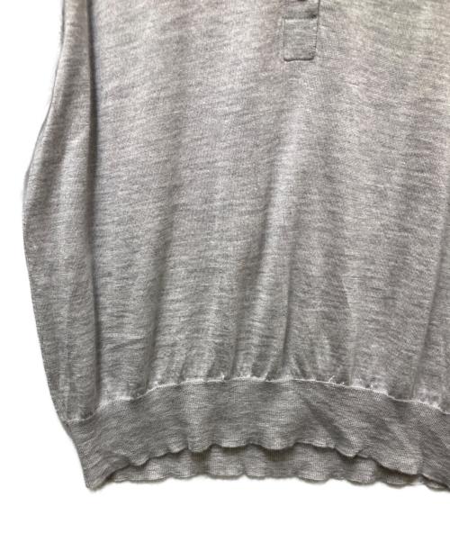 DRAWER（ドゥロワー）Drawer (ドゥロワー) シルクカシミヤニットポロシャツ グレー サイズ:2の古着・服飾アイテム
