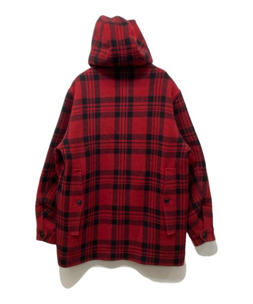 WOOLRICH（ウールリッチ）WOOLRICH (ウールリッチ) チェッククルーザーフーデッドジャケット レッド×ブラック サイズ:Mの古着・服飾アイテム