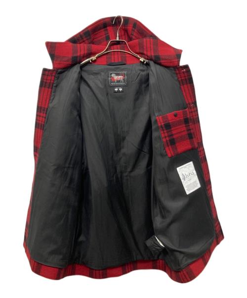 WOOLRICH（ウールリッチ）WOOLRICH (ウールリッチ) チェッククルーザーフーデッドジャケット レッド×ブラック サイズ:Mの古着・服飾アイテム
