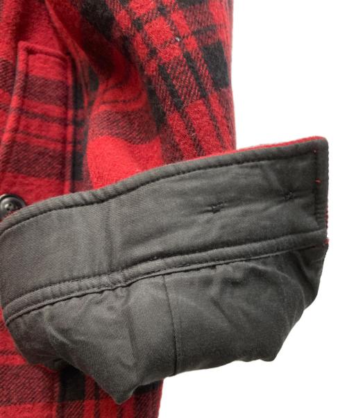 WOOLRICH（ウールリッチ）WOOLRICH (ウールリッチ) チェッククルーザーフーデッドジャケット レッド×ブラック サイズ:Mの古着・服飾アイテム