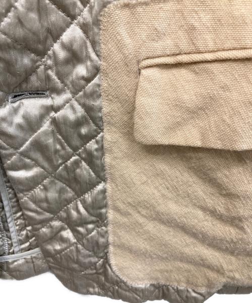 ISSEY MIYAKE（イッセイミヤケ）ISSEY MIYAKE (イッセイミヤケ) 異素材ドッキングテーラードジャケット ベージュ サイズ:Mの古着・服飾アイテム