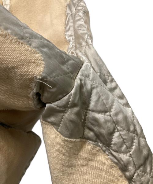 ISSEY MIYAKE（イッセイミヤケ）ISSEY MIYAKE (イッセイミヤケ) 異素材ドッキングテーラードジャケット ベージュ サイズ:Mの古着・服飾アイテム