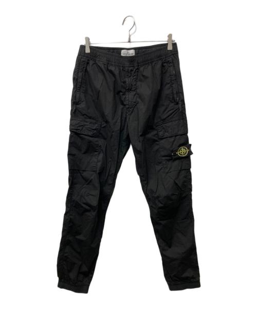 STONE ISLAND（ストーンアイランド）STONE ISLAND (ストーンアイランド) ガーメントダイストレッチコットンカーゴパンツ ブラック サイズ:SIZE 32の古着・服飾アイテム