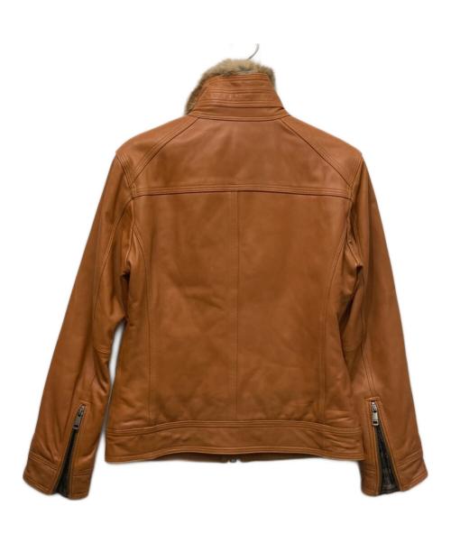 BURBERRY BLACK LABEL（バーバリーブラックレーベル）BURBERRY BLACK LABEL (バーバリーブラックレーベル) ファー付シングルレザージャケット ブラウン サイズ:Mの古着・服飾アイテム