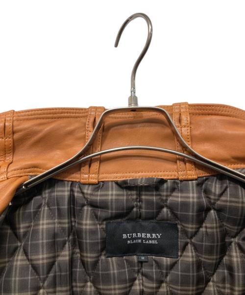 BURBERRY BLACK LABEL（バーバリーブラックレーベル）BURBERRY BLACK LABEL (バーバリーブラックレーベル) ファー付シングルレザージャケット ブラウン サイズ:Mの古着・服飾アイテム