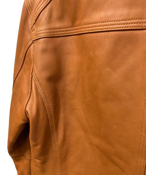 BURBERRY BLACK LABEL（バーバリーブラックレーベル）BURBERRY BLACK LABEL (バーバリーブラックレーベル) ファー付シングルレザージャケット ブラウン サイズ:Mの古着・服飾アイテム