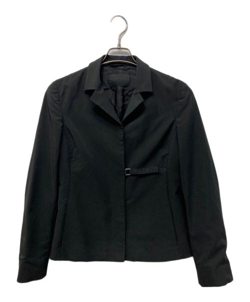 PRADA（プラダ）PRADA (プラダ) ロゴベルトデザインジャケット ブラック サイズ:SIZE 42の古着・服飾アイテム