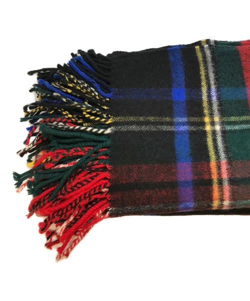 JOHNSTONS OF ELGIN（ジョンストンズオブエルガン）JOHNSTONS OF ELGIN (ジョンストンズオブエルガン) カシミヤ大判チェックマフラー ブラック×レッドの古着・服飾アイテム