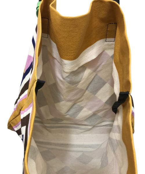 MARNI（マルニ）MARNI (マルニ) フラワーカフェ バンダナトートバッグ ベージュ×ピンクの古着・服飾アイテム