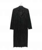 PLEATS PLEASEプリーツプリーズ）の古着「プリーツコート」｜ブラック