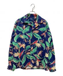 POLO RALPH LAUREN（ポロ・ラルフローレン）の古着「Classic Fit Floral Flannel Camp Shirt」｜ネイビー