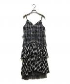MAISON SPECIALメゾンスペシャル）の古着「Plaid Tiered Dress」｜グレー×ブラック