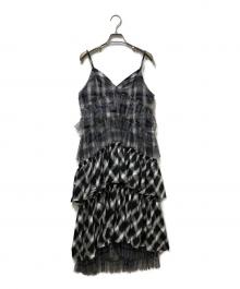 MAISON SPECIAL（メゾンスペシャル）の古着「Plaid Tiered Dress」｜グレー×ブラック