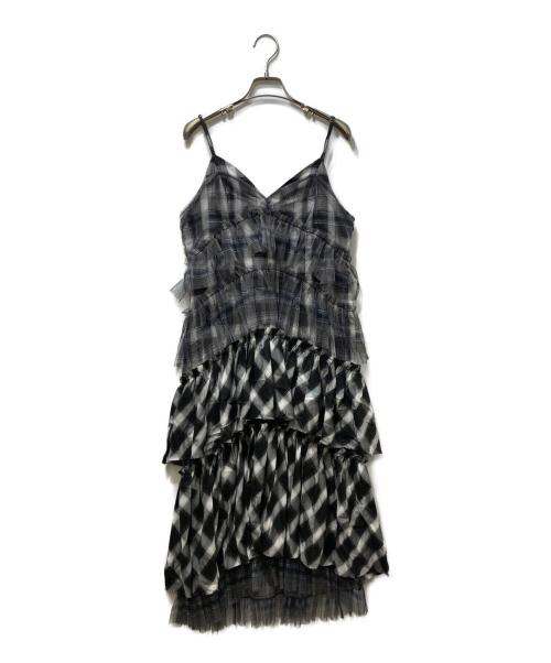MAISON SPECIAL（メゾンスペシャル）MAISON SPECIAL (メゾンスペシャル) Plaid Tiered Dress グレー×ブラック サイズ:38の古着・服飾アイテム