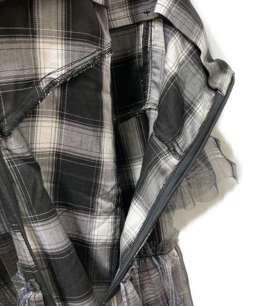 MAISON SPECIAL（メゾンスペシャル）MAISON SPECIAL (メゾンスペシャル) Plaid Tiered Dress グレー×ブラック サイズ:38の古着・服飾アイテム