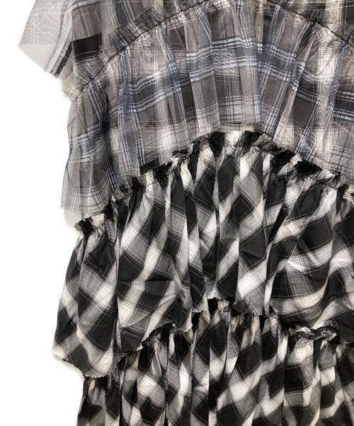 MAISON SPECIAL（メゾンスペシャル）MAISON SPECIAL (メゾンスペシャル) Plaid Tiered Dress グレー×ブラック サイズ:38の古着・服飾アイテム