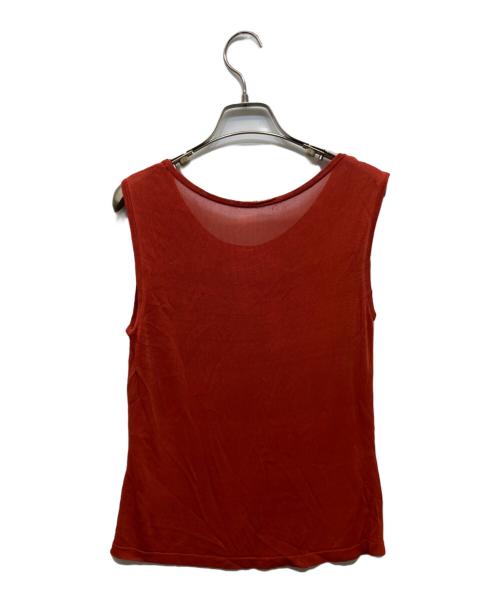 HERMES（エルメス）HERMES (エルメス) ノースリーブニット レッド サイズ:LAの古着・服飾アイテム