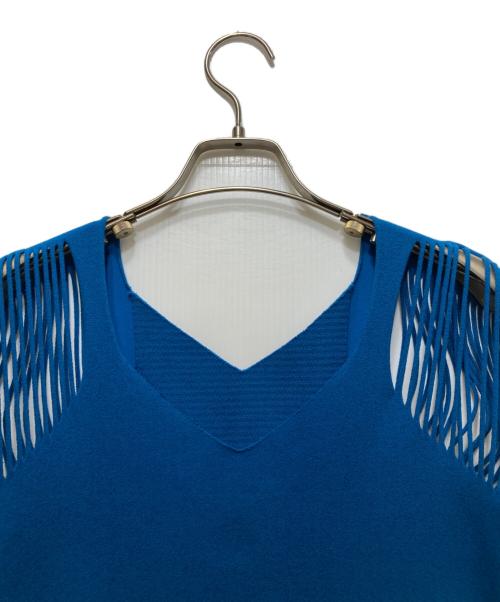 ISSEY MIYAKE（イッセイミヤケ）ISSEY MIYAKE (イッセイミヤケ) ノースリーブデザインカットソー ブルー サイズ:2の古着・服飾アイテム