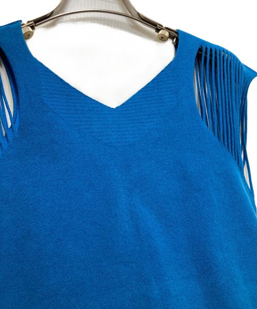 ISSEY MIYAKE（イッセイミヤケ）ISSEY MIYAKE (イッセイミヤケ) ノースリーブデザインカットソー ブルー サイズ:2の古着・服飾アイテム