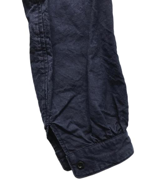 OUTIL（ウティ）OUTIL (ウティ) リネン混ギャザーワンピース ネイビーの古着・服飾アイテム