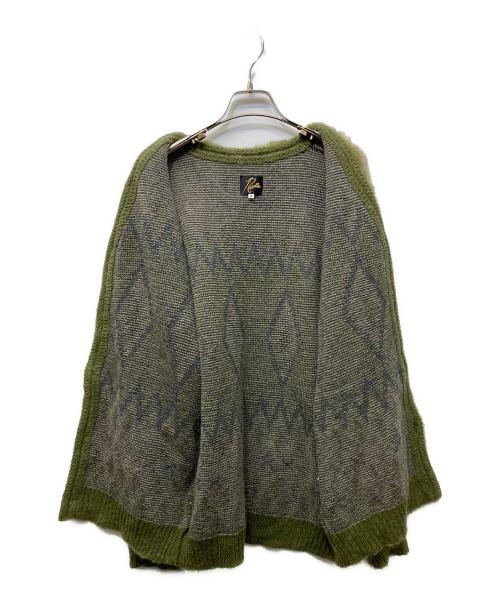 Needles（ニードルズ）Needles (ニードルズ) ダイヤモンドモヘアカーディガン グリーン×ベージュ サイズ:Sの古着・服飾アイテム
