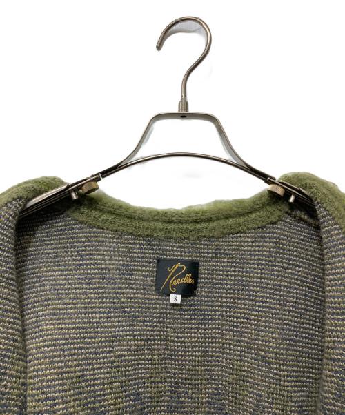 Needles（ニードルズ）Needles (ニードルズ) ダイヤモンドモヘアカーディガン グリーン×ベージュ サイズ:Sの古着・服飾アイテム