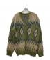 Needles（ニードルズ）の古着「ダイヤモンドモヘアカーディガン」｜グリーン×ベージュ