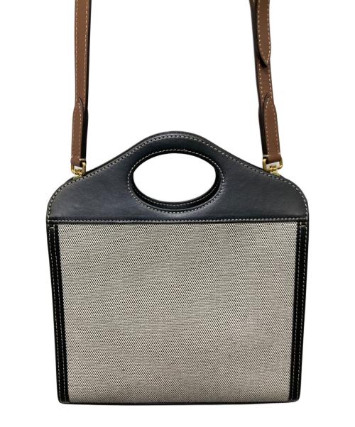 BURBERRY（バーバリー）BURBERRY (バーバリー) MINI POCKET 2WAYバッグ グレー×ブラックの古着・服飾アイテム