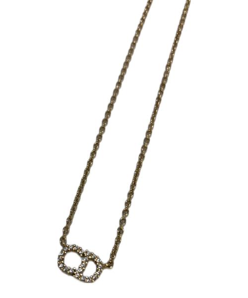 Christian Dior（クリスチャン ディオール）Christian Dior (クリスチャン ディオール) Clair D Lune ラインストーンネックレス ゴールドカラーの古着・服飾アイテム